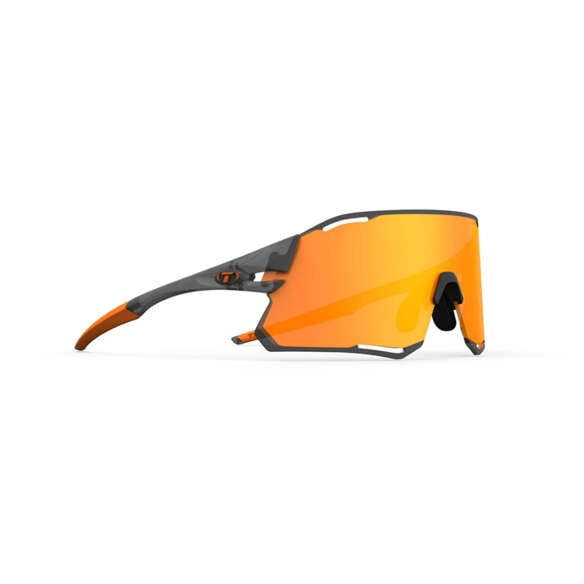 Tifosi Rail Race Sunglasses Satin Vapor With Clarion Orange And Clear Lens