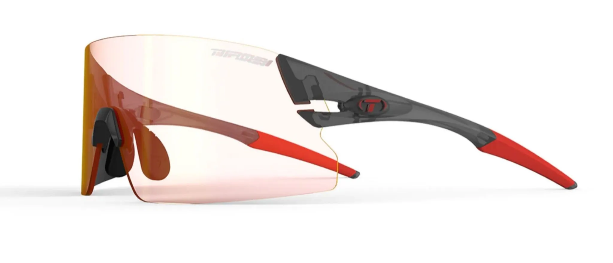 Tifosi Rail XC Cycling Glasses Satin Vapor/Clarion Red Fototec Lens