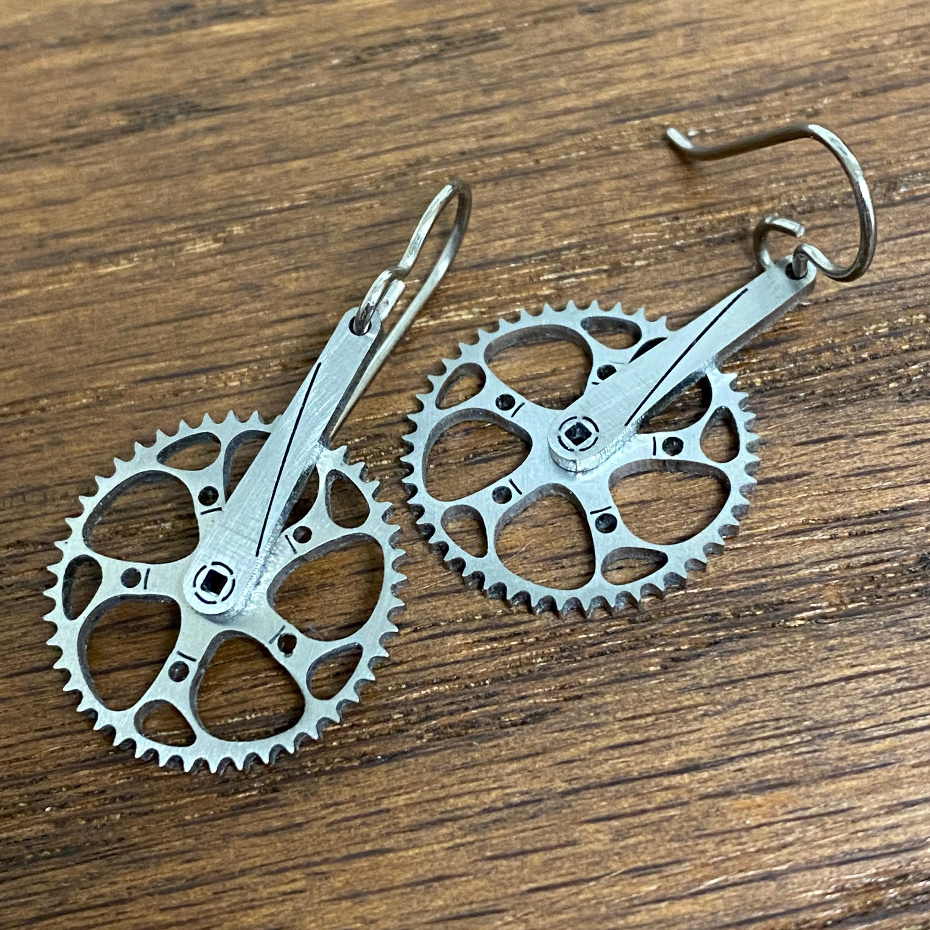 Titanium Boone Twist! Cranks (with Chainring) Earrings
