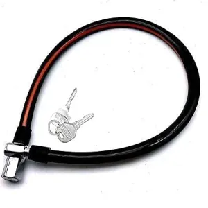 Top Team Heavy Duty, Multipurpose Use Cycle, Bike, Helmet Cable Lock with 2 Keys, Polished Finish