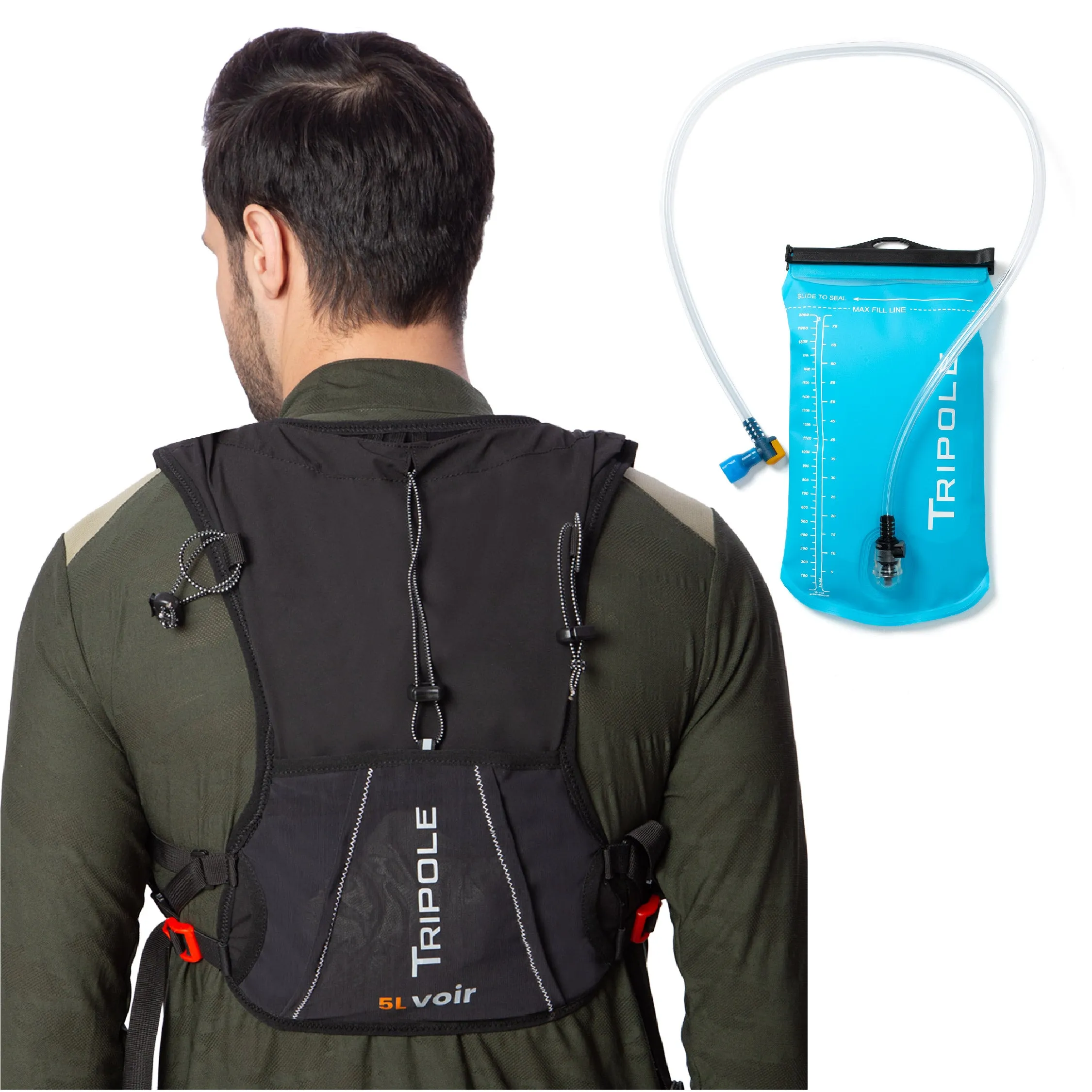 Tripole Voir Hydration Bag with 2L Hydration Bladder for Trail Running and Cycling | 5 Litres | Black