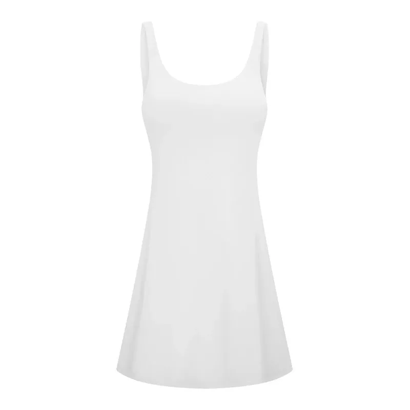 U-Shaped Backless Tennis Dress for Women - Built-in Bra & Shorts
