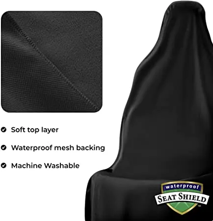 UltraSport SeatShield - Waterproof Car Seat Protector - Black