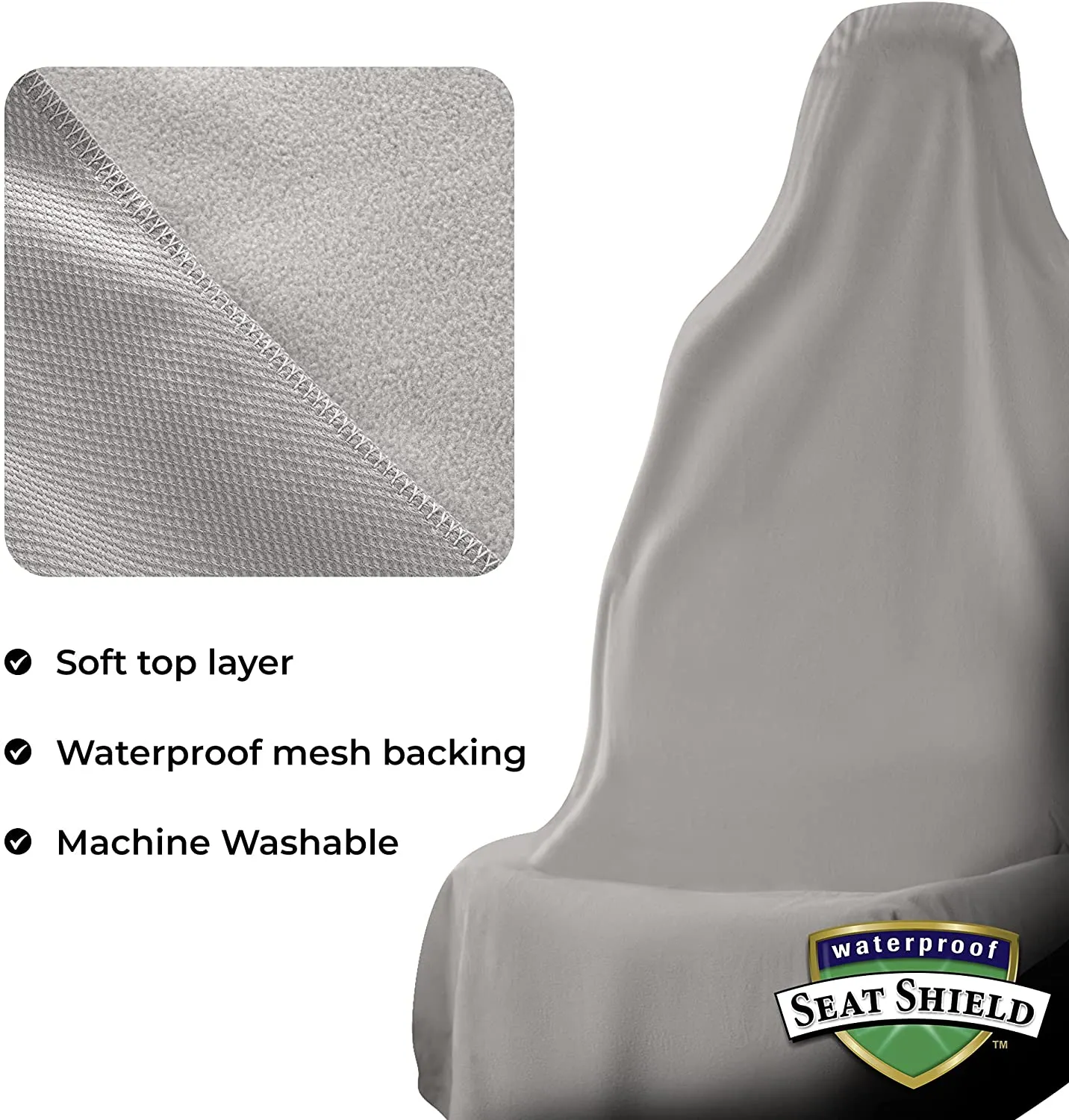 UltraSport SeatShield - Waterproof Car Seat Protector - Gray