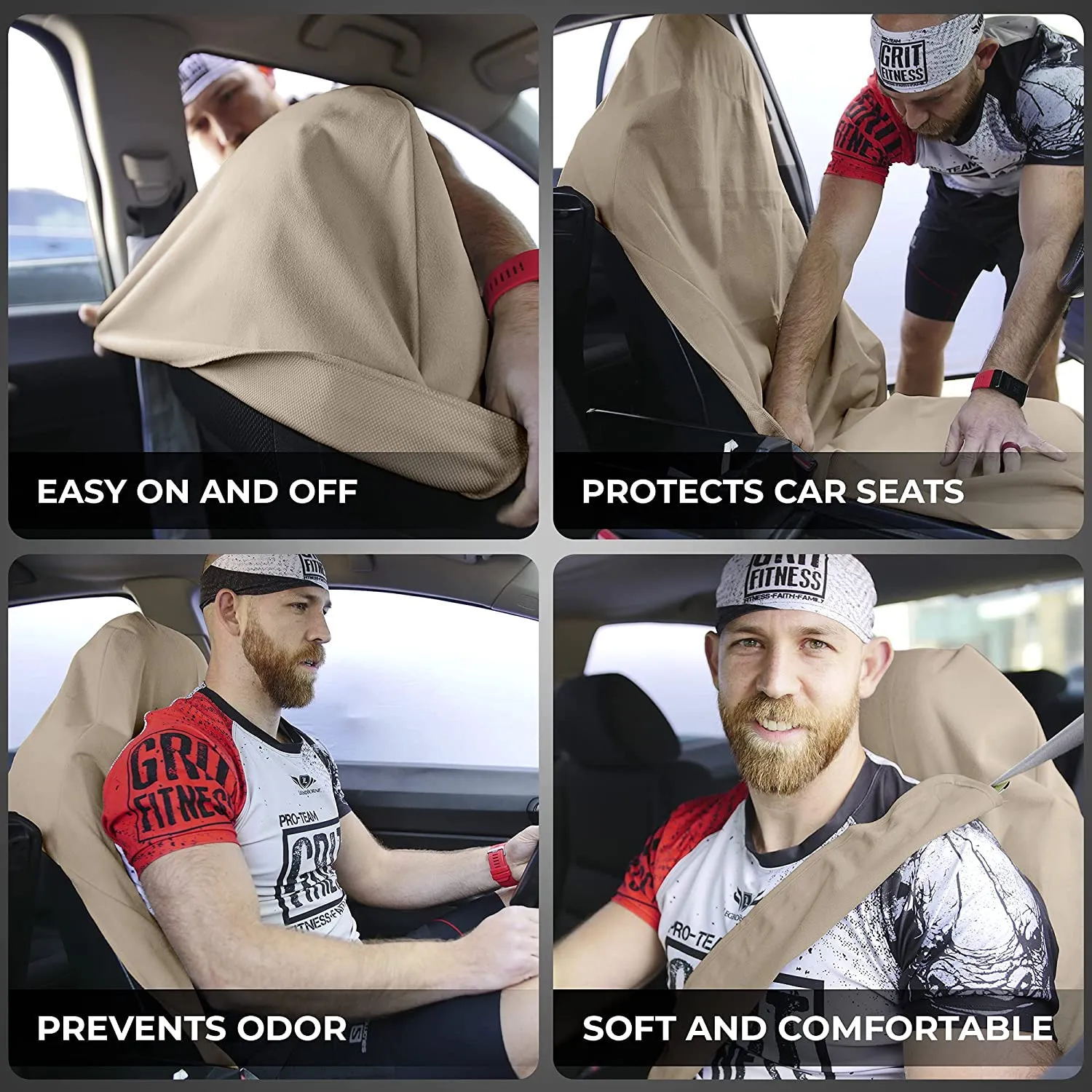 UltraSport SeatShield - Waterproof Car Seat Protector - Tan