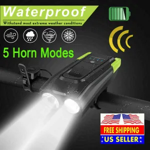 USB Rechargeable LED Bicycle Headlight Bike Head Light Front Lamp Cycling   Horn