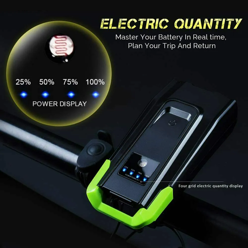 USB Rechargeable LED Bicycle Headlight Bike Head Light Front Lamp Cycling   Horn