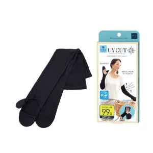 UVCUT Cooling Sun Protection Arm Sleeves with Finger Cover - Black
