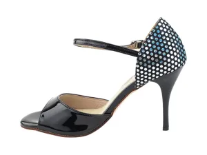 VFTango 001 Black Patent & Silver Polka Dot