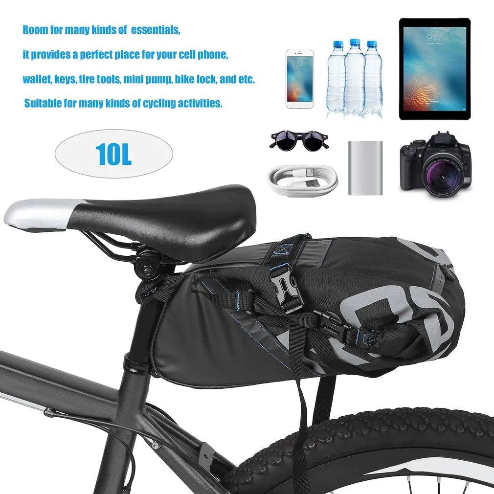 Waterproof Bicycle Seat Pack Saddle Bag 10L