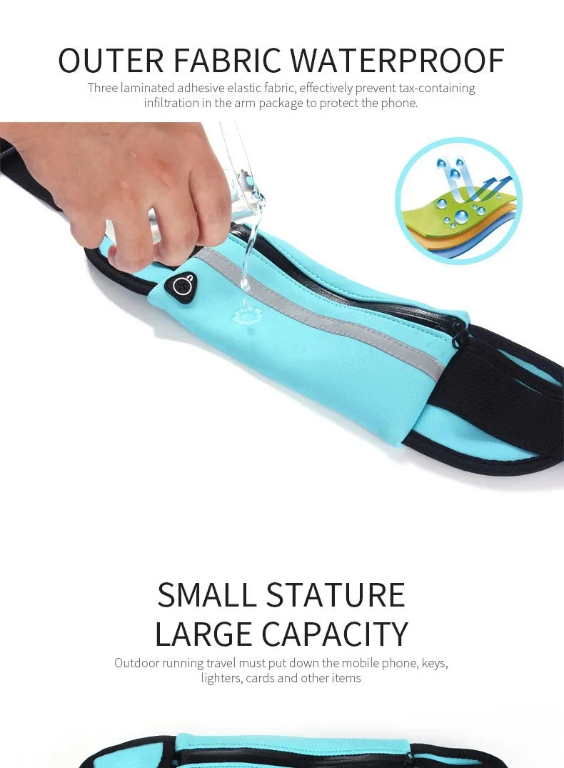 Waterproof Running Waist Belt Bag With Pouch For Phone