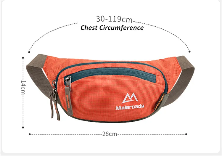 Wautton Large Capacity Waterproof Running Bag Waist Pouch Hiking Waist Bag