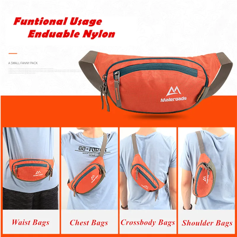 Wautton Large Capacity Waterproof Running Bag Waist Pouch Hiking Waist Bag