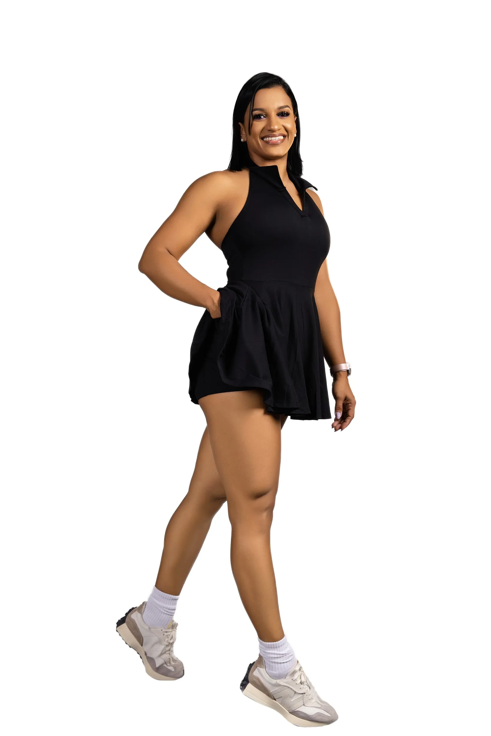 Whisper Tennis Dress - Black