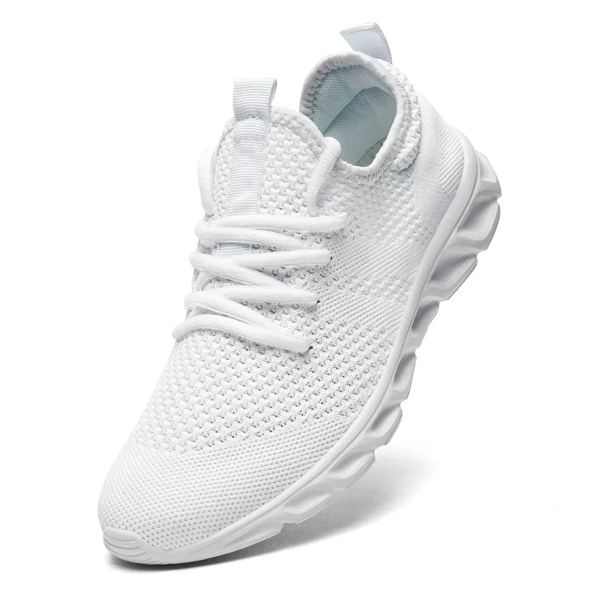 White Outdoor Breathable Mesh Black Running Shoes
