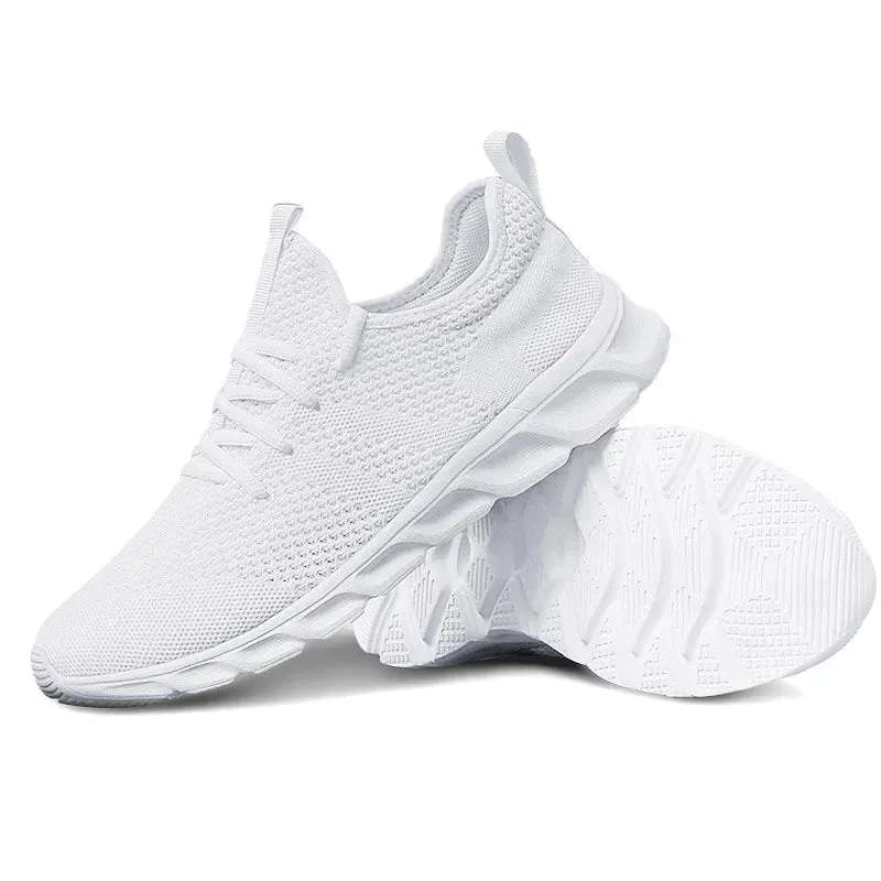 White Outdoor Breathable Mesh Black Running Shoes