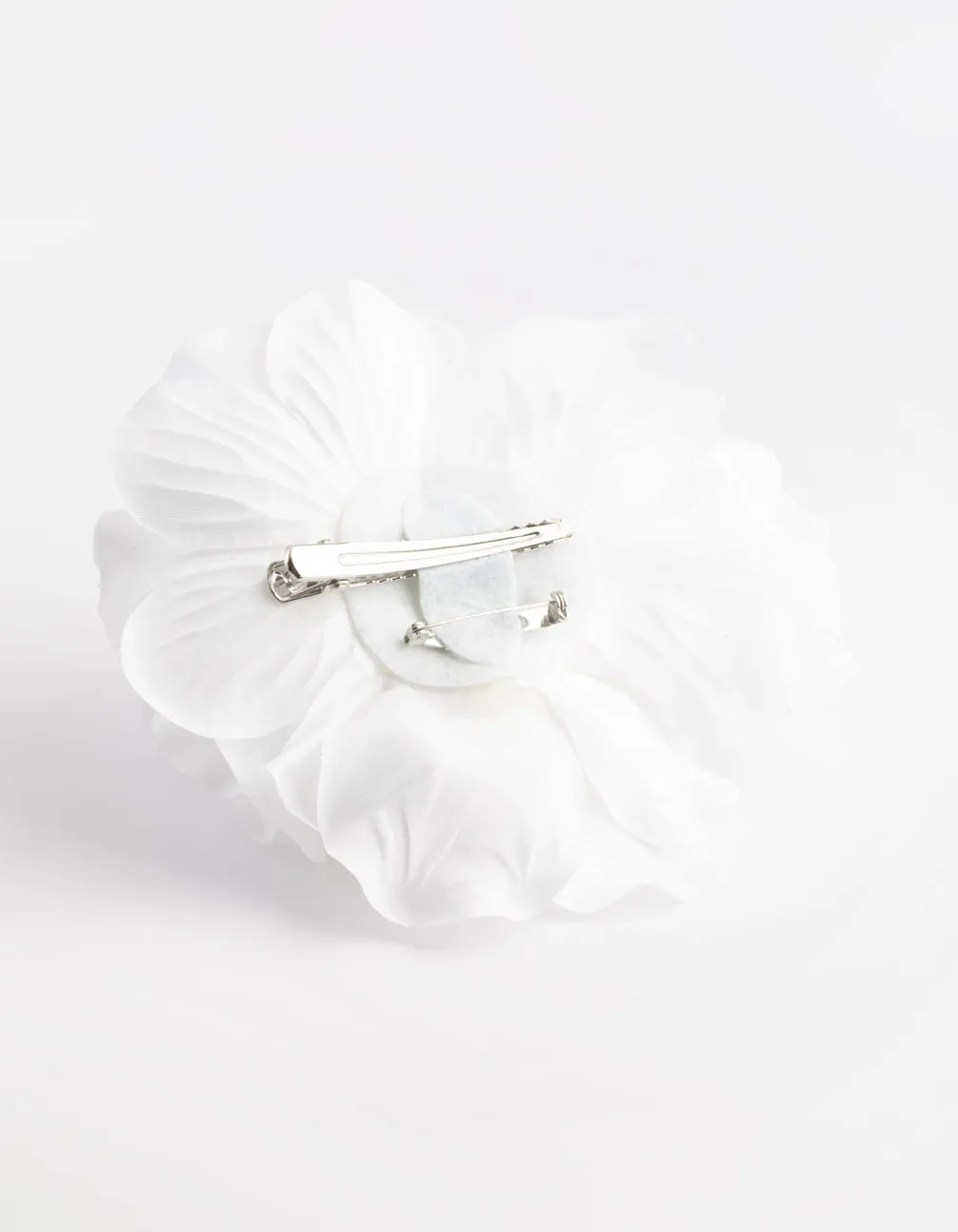 White Trio Rose Large Corsage Clip