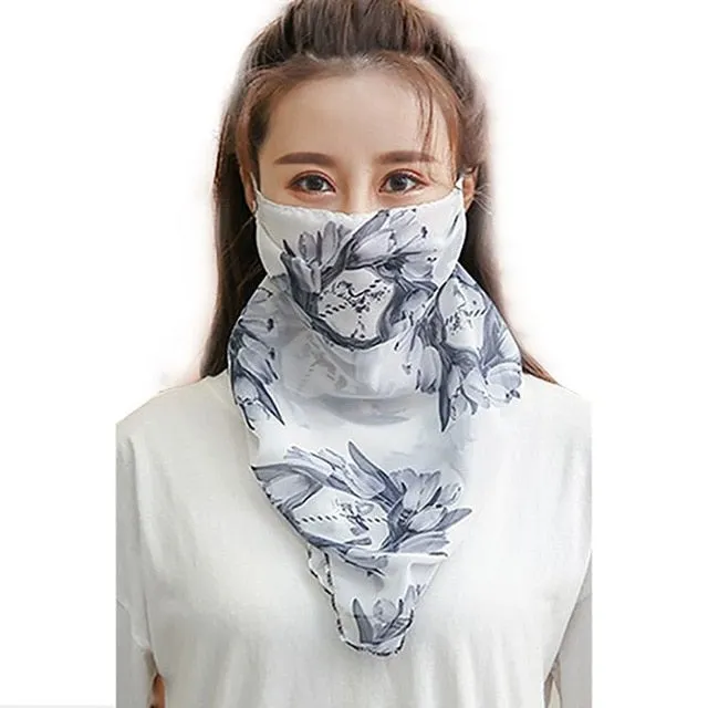 Windproof Outdoor Fashion Half Face Mask Double Sided Dust-proof Breathable Sunshade Neck Covers Protector Masks  Scarf Shawl
