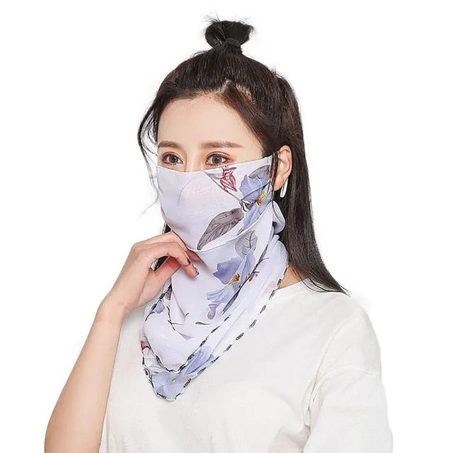 Windproof Outdoor Fashion Half Face Mask Double Sided Dust-proof Breathable Sunshade Neck Covers Protector Masks  Scarf Shawl