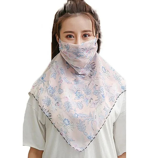 Windproof Outdoor Fashion Half Face Mask Double Sided Dust-proof Breathable Sunshade Neck Covers Protector Masks  Scarf Shawl
