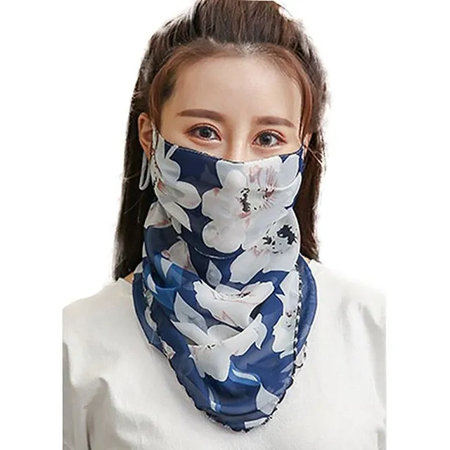 Windproof Outdoor Fashion Half Face Mask Double Sided Dust-proof Breathable Sunshade Neck Covers Protector Masks  Scarf Shawl