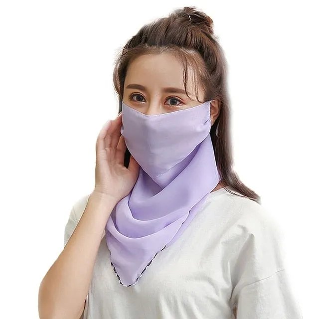 Windproof Outdoor Fashion Half Face Mask Double Sided Dust-proof Breathable Sunshade Neck Covers Protector Masks  Scarf Shawl