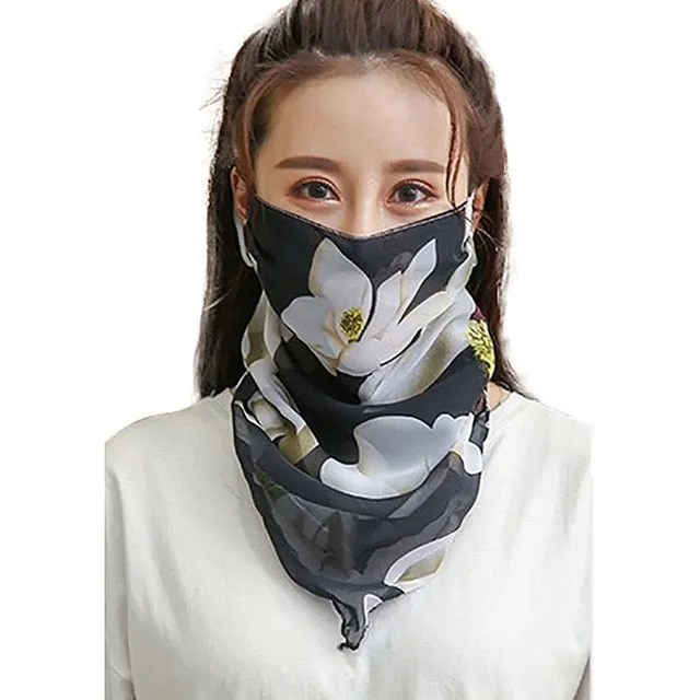 Windproof Outdoor Fashion Half Face Mask Double Sided Dust-proof Breathable Sunshade Neck Covers Protector Masks  Scarf Shawl