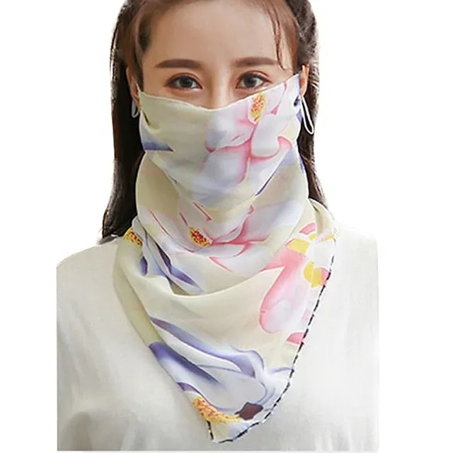 Windproof Outdoor Fashion Half Face Mask Double Sided Dust-proof Breathable Sunshade Neck Covers Protector Masks  Scarf Shawl