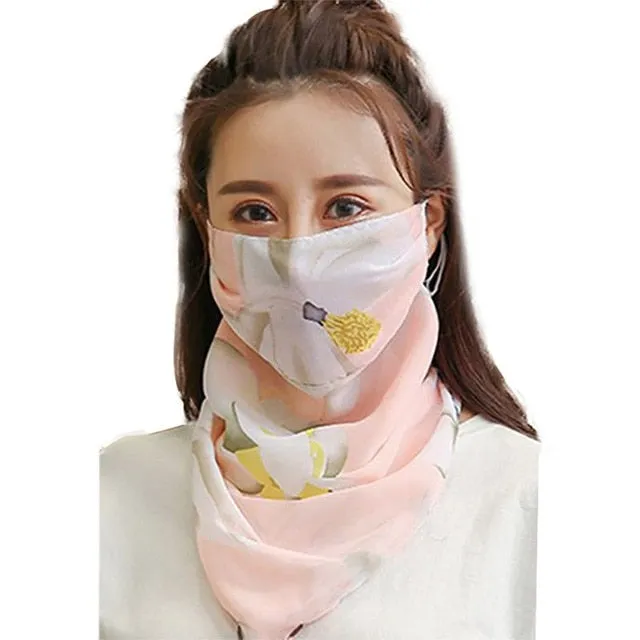 Windproof Outdoor Fashion Half Face Mask Double Sided Dust-proof Breathable Sunshade Neck Covers Protector Masks  Scarf Shawl