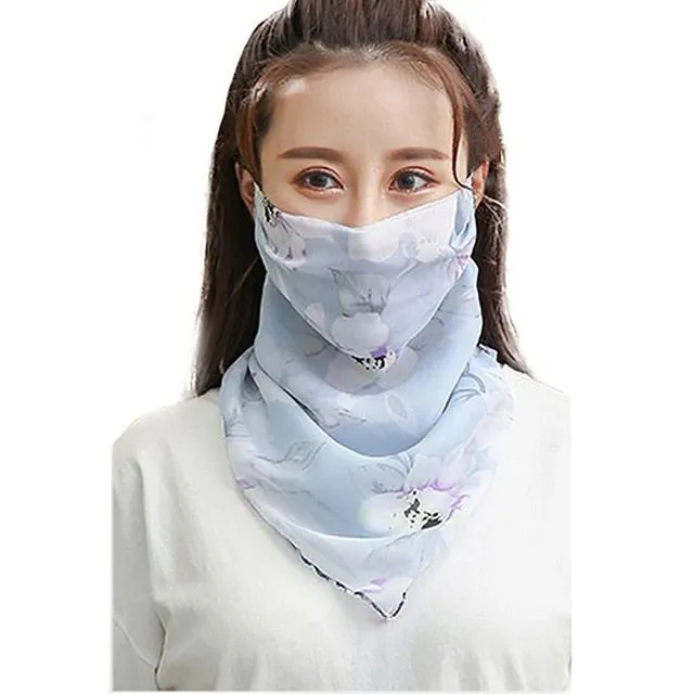 Windproof Outdoor Fashion Half Face Mask Double Sided Dust-proof Breathable Sunshade Neck Covers Protector Masks  Scarf Shawl