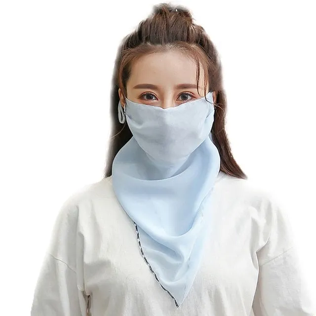Windproof Outdoor Fashion Half Face Mask Double Sided Dust-proof Breathable Sunshade Neck Covers Protector Masks  Scarf Shawl