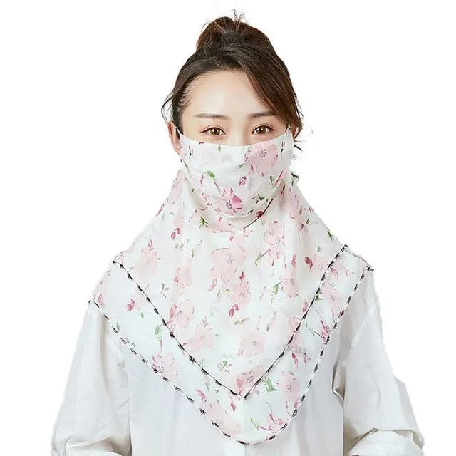 Windproof Outdoor Fashion Half Face Mask Double Sided Dust-proof Breathable Sunshade Neck Covers Protector Masks  Scarf Shawl