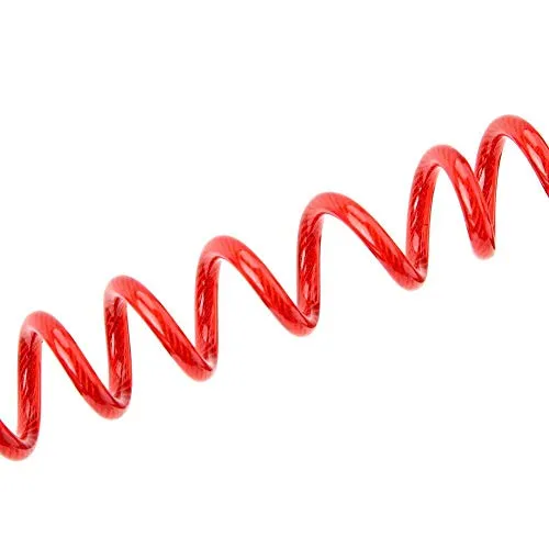 Wire Rope, Anti-Theft Spring Travel Reminder Rope, Motorcycle Disc Lock Spring Reminder for Motorcycles, Scooters, Quad Bikes and Bicycles(Red)