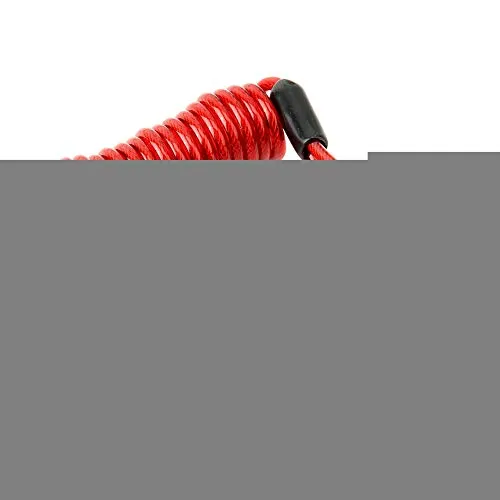 Wire Rope, Anti-Theft Spring Travel Reminder Rope, Motorcycle Disc Lock Spring Reminder for Motorcycles, Scooters, Quad Bikes and Bicycles(Red)