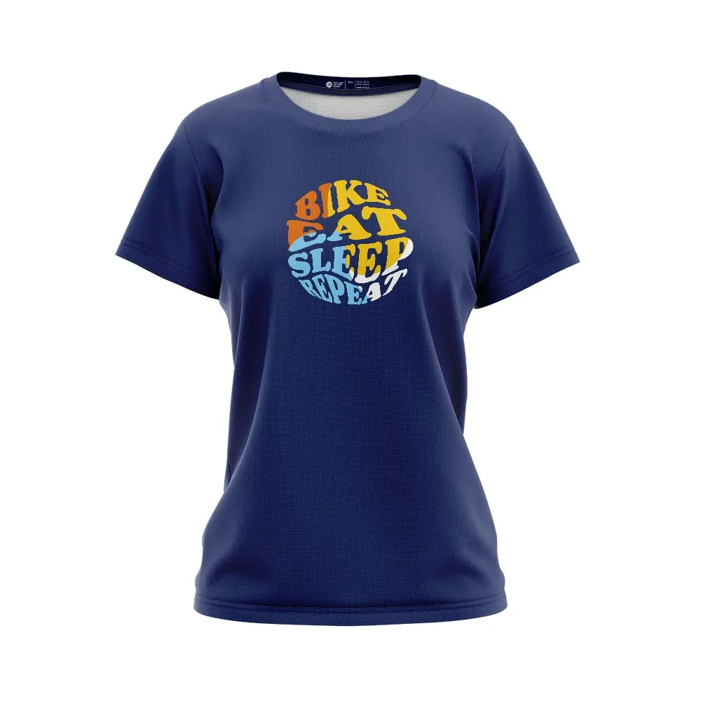 Womens Bike Eat Sleep Repeat Outdoor Tech T-Shirt