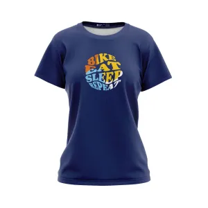 Womens Bike Eat Sleep Repeat Outdoor Tech T-Shirt