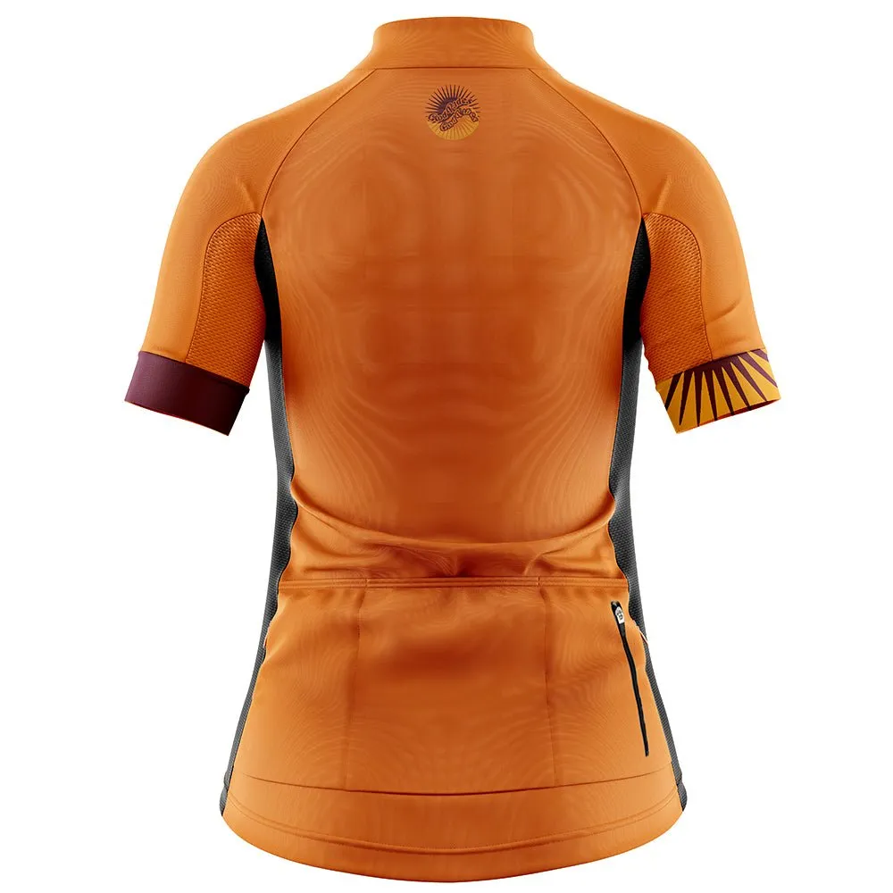 Womens Orange Good Vibes Good Rides Cycling Jersey